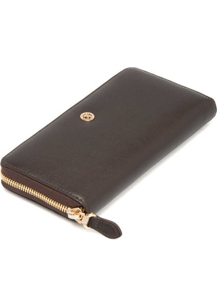 Kahve Hakiki Deri Kadın Cüzdan - S1CB00005777-A87