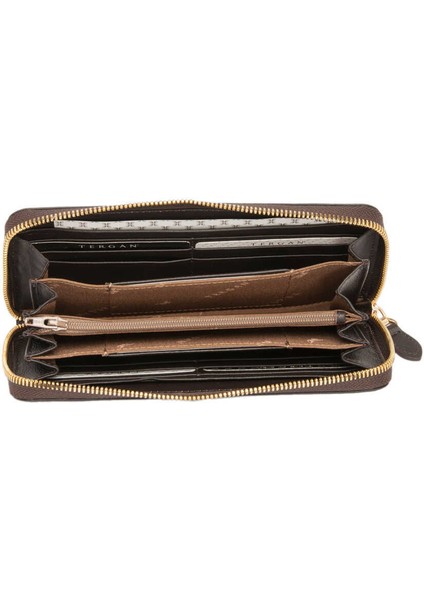 Kahve Hakiki Deri Kadın Cüzdan - S1CB00005777-A87