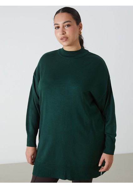 Yeni Sezon Kadın Yarım Balıkçı Yaka Düz Triko Tunik fiyatları