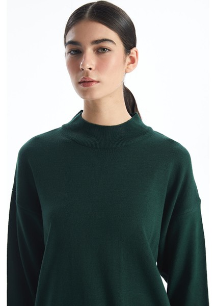 Yeni Sezon Kadın Yarım Balıkçı Yaka Düz Triko Tunik modelleri