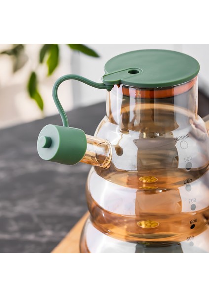 3617 Kapaklı Borosilikat Cam Yağlık Sirkelik Yağdanlık 1000ML Yeşil modelleri