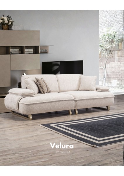 Vista Sırt Mekanizmalı Üçlü Kanepe & 3'lü Koltuk - Krem fiyatları