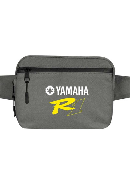 Yamha R1 Bel Çantası Fermuarlı Gri Renk