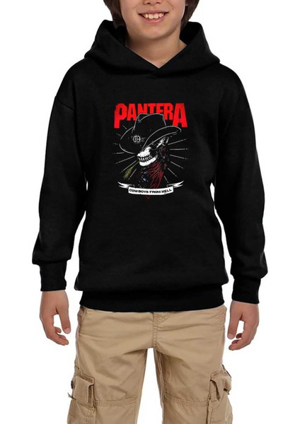 Pantera Cowboys Siyah Çocuk Kapşonlu Sweatshirt