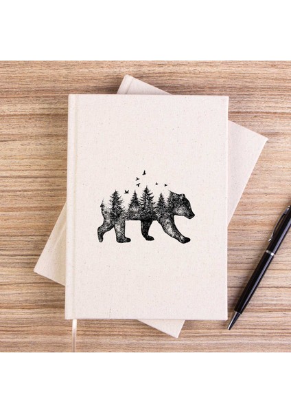 Bear Forest Çizgisiz Kanvas Defter Çizgisiz