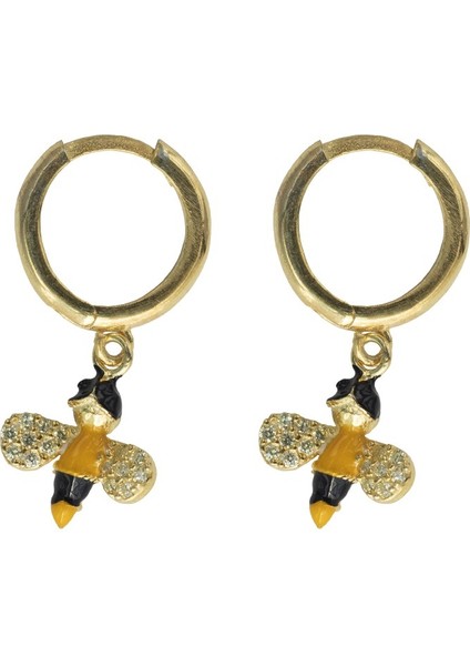 1773 İTÜ Minimal Halkalı Arı Küpe Gold fiyatları