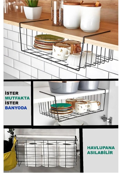 Dolap Içi Düzenleyici Kanguru Raf Asılabilir Raf Fincanlık Tabaklık Organizer