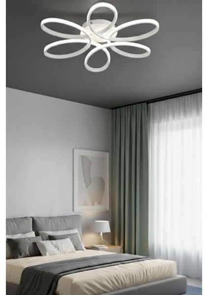 Luxor Oturma Odası,Salon,Yatak Odası İçin 60 cm Beyaz Kasa 3 Renk Kumandalı LED Avize indirimleri