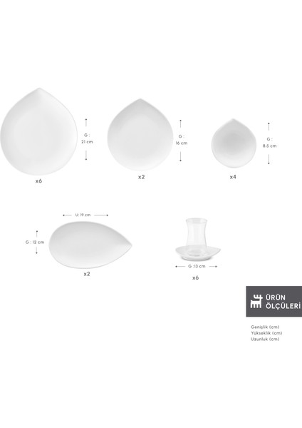 Forever Bone Solta 26 Parça 6 Kişilik Kahvaltı Takımı fiyatları