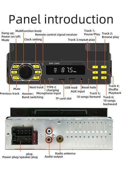 Braket Araba Bluetooth Oyuncusu Çok Işlevli Araba U Disk Eklenti Kartı Hd Kayıpsız Müzik Araba Mp3 Bulabilir ve Bulabilir (Yurt Dışından)