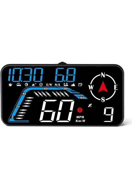 G12 Hud Başlık Ekranı Gps Araç Ekranı Hızlı Alarm Sürüş Hızı Evrensel Siyah (Yurt Dışından)
