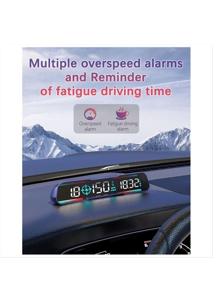G19 Hud Kafa Yükselik Görünümü Araç Gösterisi Mph Aşırı Hızlı Alarm Sürüş Açısı Pusula Sürüş Alarmı (Yurt Dışından)