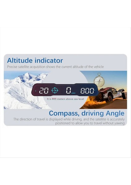 G19 Hud Kafa Yükselik Görünümü Araç Gösterisi Mph Aşırı Hızlı Alarm Sürüş Açısı Pusula Sürüş Alarmı (Yurt Dışından) fırsatları