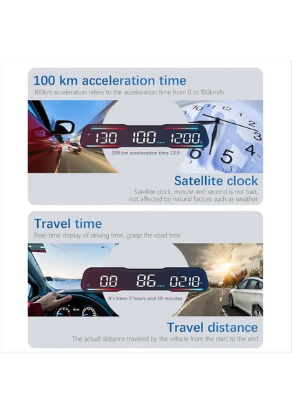 G19 Hud Kafa Yükselik Görünümü Araç Gösterisi Mph Aşırı Hızlı Alarm Sürüş Açısı Pusula Sürüş Alarmı (Yurt Dışından) indirimleri