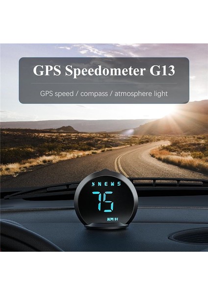 G13 Araba Gps Başlık Ekranı Hud Hedece Sedemeter Dijital Saat Hd Başlık Evrensel (Yurt Dışından) modelleri