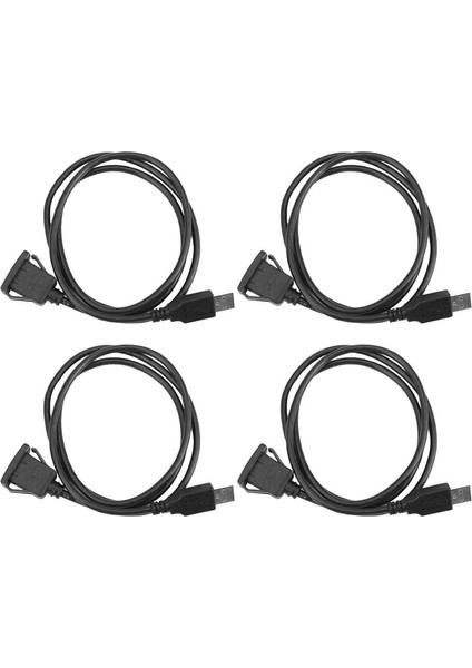 4x Araba Çizgi Tahtası Floş USB Montajı Erkek - Kadın Soketi Uzatma Paneli Kablosu 1m (Yurt Dışından)