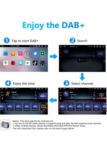 Dab USB Android Araba Radyosu Plus Anten Amplifikatör Alıcı Otomatik Tuner Kutu Adaptör Sinyali Booster Dongle Modülü Stereo Için (Yurt Dışından) modelleri