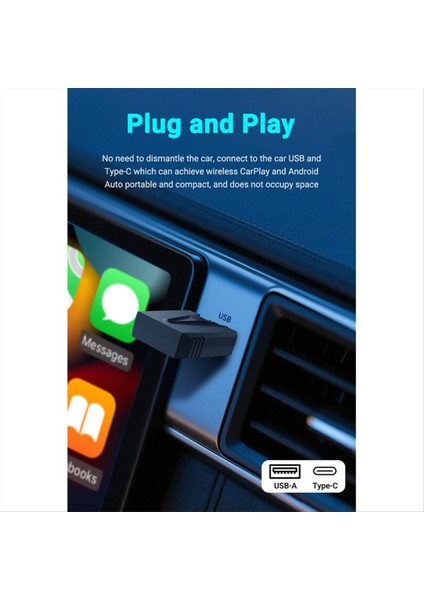Kablosuz Carplays Adaptör Androidler Otomatik Akıllı Dongle Fiş ve Oynat Bluetooth Otomatik Bağlantı Araba Radyo Carplay (Yurt Dışından) fiyatları