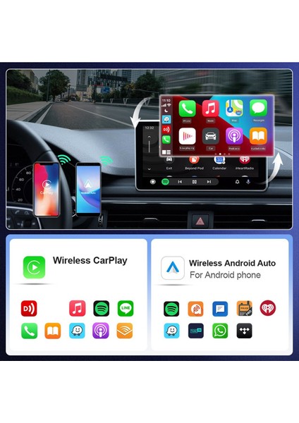2in1 Aı Akıllı Kutu Araba Akıllı Sistemler Kablosuz Carplay Dongle Kablosuz Android Otomatik Adaptör Siyah (Yurt Dışından) indirimleri