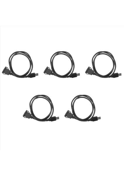 5x Araba Çizgi Tahtası Floş USB Montajı Erkek Ila Dişi Soket Uzatma Paneli Kablosu 1m (Yurt Dışından)