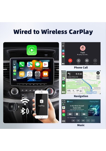 2in1 Kablosuz Araba Akıllı Sistemlere Kablolu Android Otomatik Adaptör Aı Akıllı Kutu Araba Kablolu Carplay Için Dongle Dongle (Yurt Dışından) fırsatları