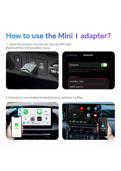 Kablosuz 2&#39 De 1 Arada 1 Aı Kutusu Carplay 5g Wıf &amp Bluetooth 5 0 Android Otomatik Fiş ve Oynayın Endüktif Olmayan Bağlantı (Yurt Dışından) fırsatları