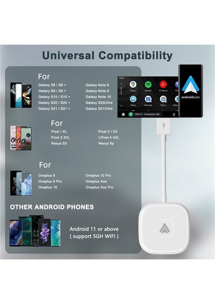 Kablosuz Android Otomatik Adaptör Kablosuz Android Auto Dongle Android Otomatik Kablosuz Adaptör Tak ve Oynatma (Yurt Dışından) indirimleri