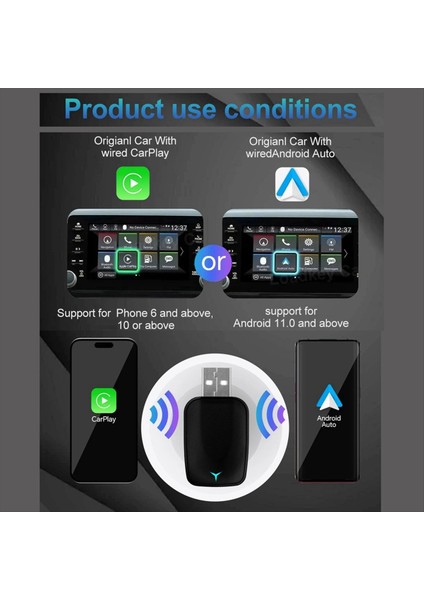 Araba Kablosuz Carplay &amp Android Otomatik Kutu 2in1 Kablosuz Dongle Fiş ve Oynat Mini Aı Kutusu Android Otomatik Car Carplay Adaptör (Yurt Dışından) fırsatları