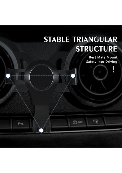 For-Audi A3 8V S3 2014-2019 Cep Telefonu Tutucu Mobil Braket Araba Montaj Aksesuarları Siyah (Yurt Dışından) fırsatları
