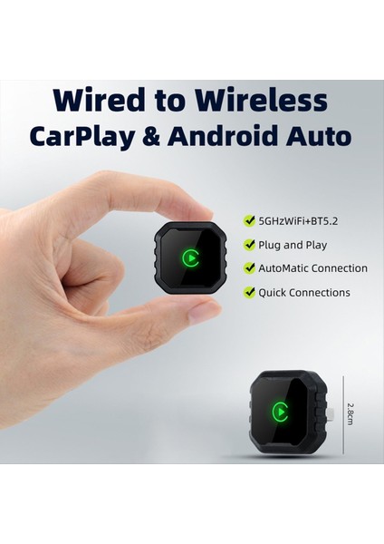 Kablolu Carplay ile Kablosuz Carplay Dongle Android Otomatik Adaptör ile Kablolu Carplay ile Aı Akıllı Kutu (Yurt Dışından) modelleri