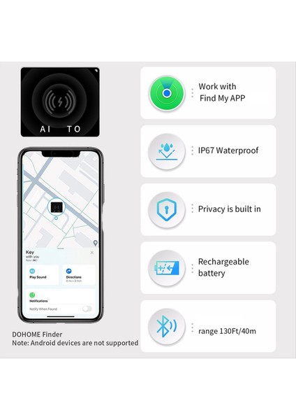 Aiyato Ince Cüzdan Kart Izleyicisi Kablosuz Şarj Gps Akıllı Etiket Apple Için Uygulama Ios Keys Bavul Çantası Bulucu Bulun (Yurt Dışından) fırsatları