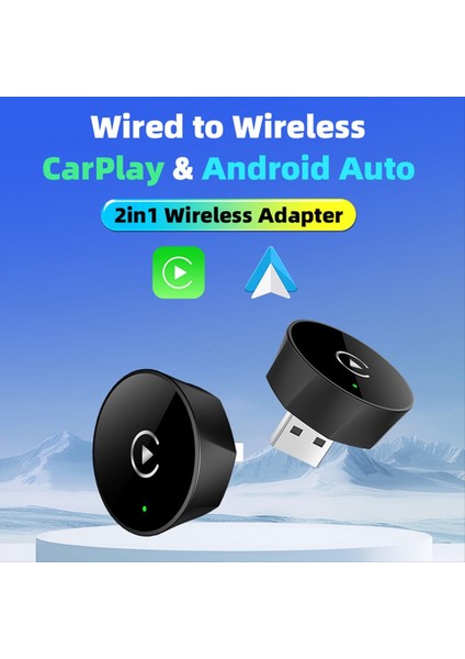 2in1 Kablosuz Carplay Dongle Kablosuz Android Otomatik Adaptör Aı Akıllı Kutu Araba Araba Kablolu Carplay Için Akıllı Sistemler (Yurt Dışından) fırsatları