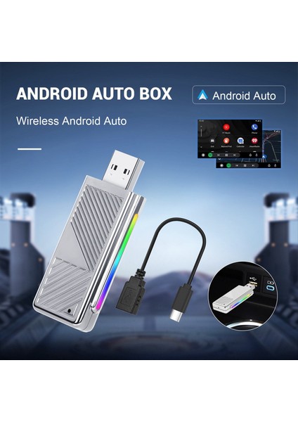Kablosuz Kablosuz Android Otomatik Kutu Kablosuz Android Otomatik Adaptör Ses Asistanı Aı Kutusu Dongle Fiş ve Oynat Wifi (Yurt Dışından) fırsatları