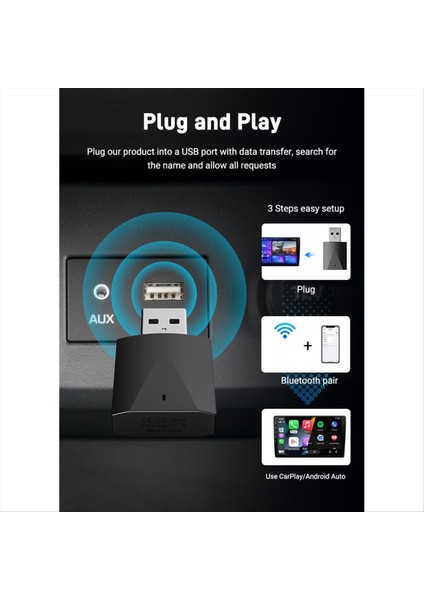 Kablosuz Carplay ve Android Otomatik Adaptörü Ota Güncellemeleri Tak ve Oynat Mini Kutu Bluetooth/wifi Bağlantısı (Yurt Dışından) fırsatları