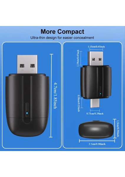 Wifi6 Çift Arabirim Kablosuz Carplay Adaptörü 2in1 Carplay+Android Otomatik Usb-A ve Usb-C Kablosuz-Kablosuz (Yurt Dışından) fırsatları