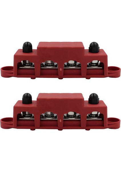 2x M8 Dc 48V 250A 4 Terminal Saplamaları Busbar Güç Dağıtım Bloğu Busbar Kutusu Araba Rv Deniz Kablosu Organizatör Kutusu (Yurt Dışından)