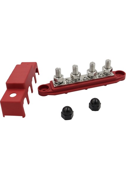 2x M8 Dc 48V 250A 4 Terminal Saplamaları Busbar Güç Dağıtım Bloğu Busbar Kutusu Araba Rv Deniz Kablosu Organizatör Kutusu (Yurt Dışından) indirimleri