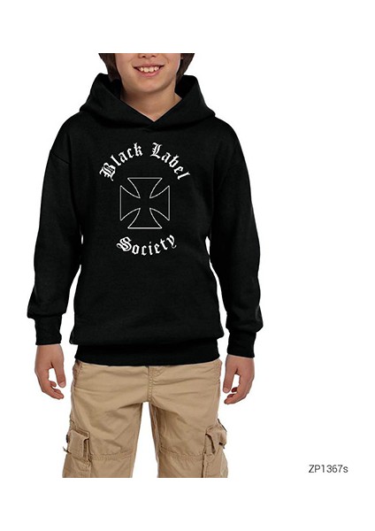 Black Label Society Siyah Çocuk Kapşonlu Sweatshirt