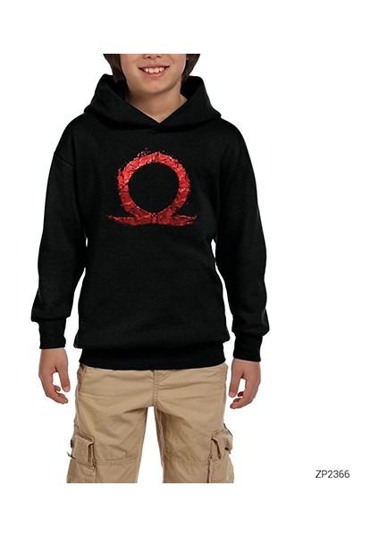 God Of War Bloody Siyah Çocuk Kapşonlu Sweatshirt