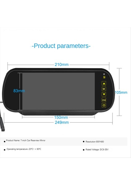 7 Inç Araba LCD Ayna Monitörü Park Ekranı 2 Av Giriş Otomatik Ekran Arka Görünüm Ters Kamera (Yurt Dışından) indirimleri
