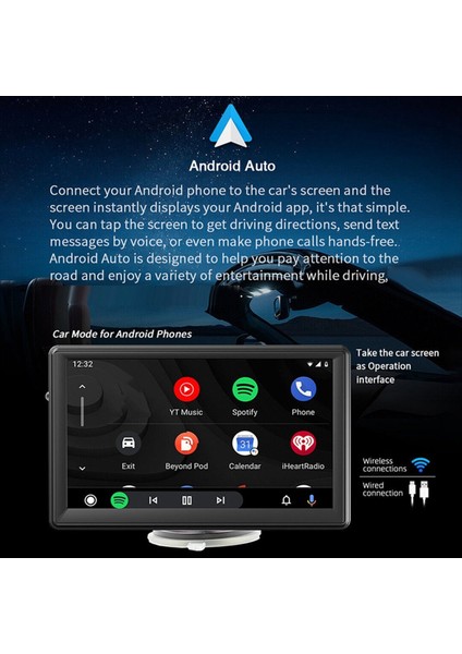 7 Inç Kablosuz Carplay Android Otomatik Oyuncu Araba Gps Navigasyon Cep Telefonu Arabağlantı Multimedya Bluetooth Araba Mp5 (Yurt Dışından) indirimleri