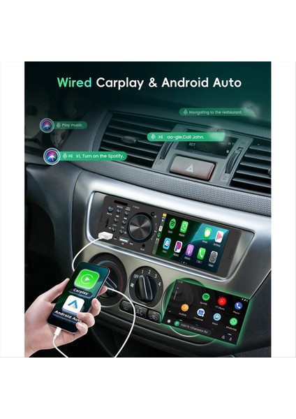 Carplay Android Auto ile Araba Stereo Tek Din 4 Inç Dokunmatik Ekran Mp5 Oynatıcı Bluetooth Fm Ayna Bağlantı Yedek Kamera (Yurt Dışından) fırsatları