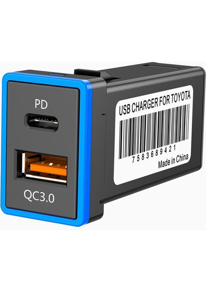 Toyota Için 2x Qc 3 0 Araç Şarj Cihazı Tip C USB Hızlı Şarj Soketi ile Çift Bağlantı Noktası (Yurt Dışından) fırsatları