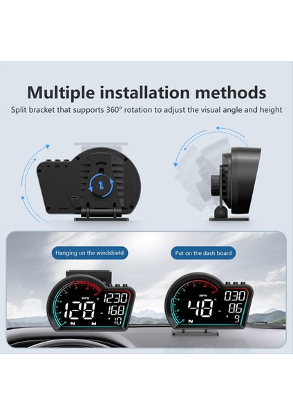 Dijital Gps Speedometre Evrensel Otomobil Başlığı Speed Mph Pusula Yönü Yorgunluk Sürüş Hatırlatma ile Ekran (Yurt Dışından) fırsatları