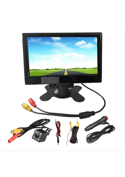 12V-24V 7 Inç Tft LCD Renk Hd Monitör 4led Hafif Kameralı Araba Cctv Ters Arka Görünüm Araç Aksesuar (Yurt Dışından) fırsatları