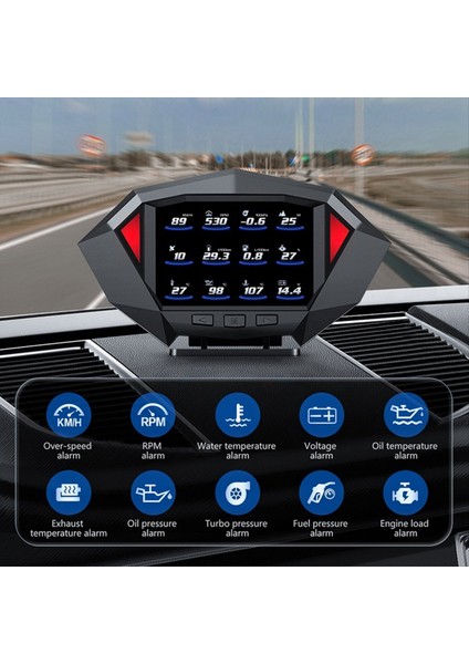 P1 Araba Kafaları Ekran Obd2 Gps Otomatik Gemide Bilgisayar Güvenliği Alarm Su Temp Yakıt Tüketimi Hud Incinometre (Yurt Dışından) fiyatları
