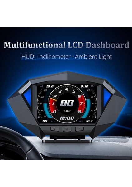 P1 Araba Kafaları Ekran Obd2 Gps Otomatik Gemide Bilgisayar Güvenliği Alarm Su Temp Yakıt Tüketimi Hud Incinometre (Yurt Dışından) fırsatları