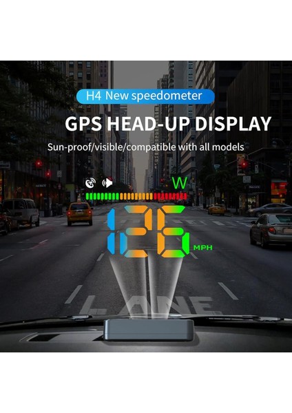 Arabalar Araba Hud H4 Gps Hız Göstergesi Ilk Renkli Büyük Yazı Tipi Dijital Hızölçer Gps Için (Yurt Dışından) fiyatları