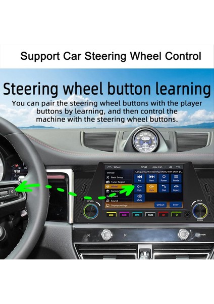 1 Dın 4 7inch Araba Radyo Kablosuz Carplay Android Auto Mirrorlink Rgb Bt USB Typ-C Şarj Fm Stereo Ters Kamera (Yurt Dışından) fiyatları