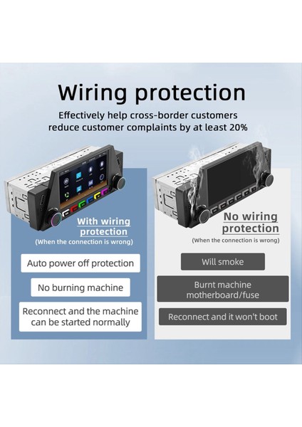 1 Dın 4 7inch Araba Radyo Kablosuz Carplay Android Auto Mirrorlink Rgb Bt USB Typ-C Şarj Fm Stereo Ters Kamera (Yurt Dışından) fırsatları